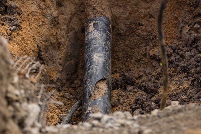 Damaged pipes Damaged pipes