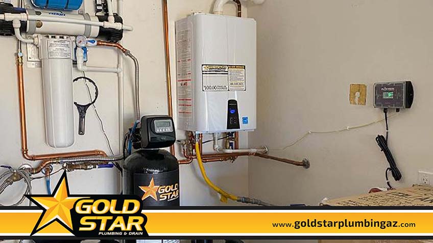 Tankless Water Heater and Water Filtration System Installed in the Wall Tankless Water Heater and Water Filtration System Installed in the Wall