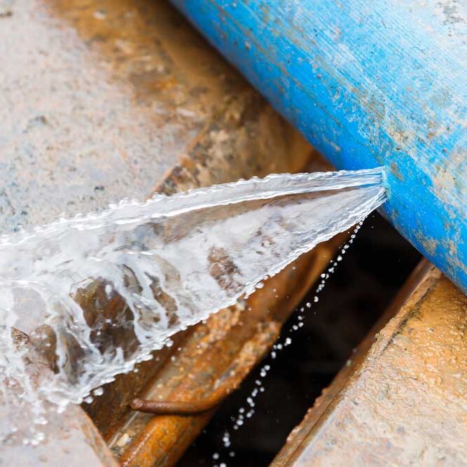 cracked water line