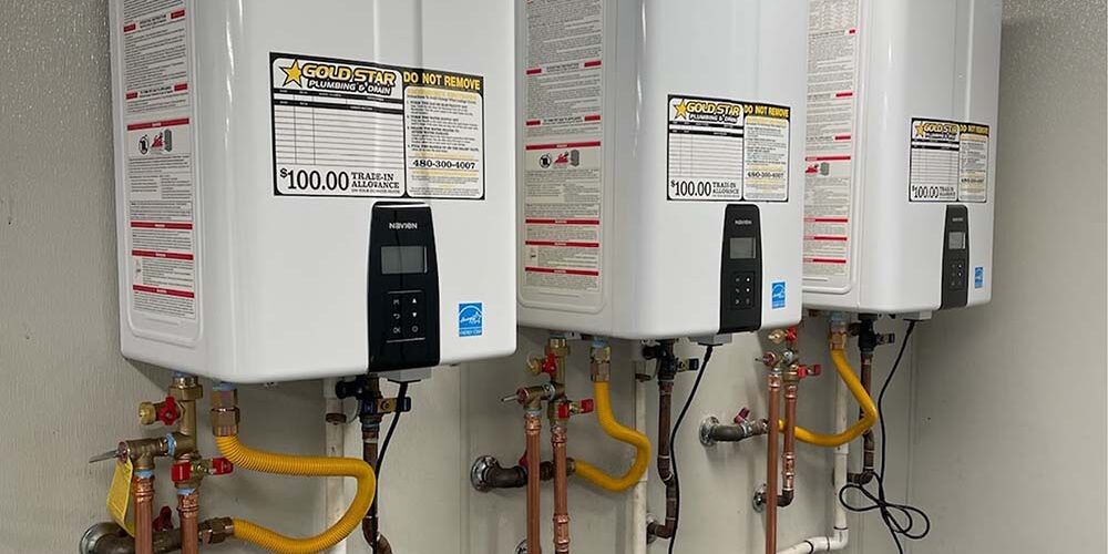 newly installed tankless water heater Tempe, AZ